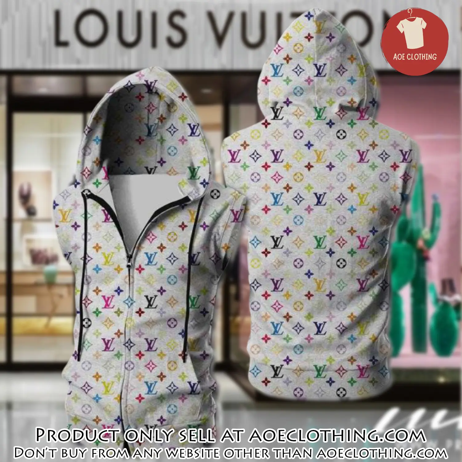 Louis vuitton white unisex sleeveless zip up hoodie luxury for men women szh018 aoe1951445